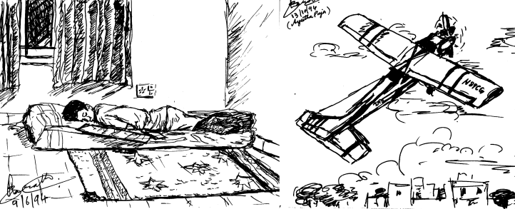  Brother sleeps, model airplane flies. 1994. Age 16.